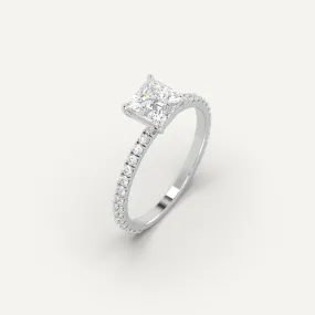 1 carat Princess Cut Diamond Ring