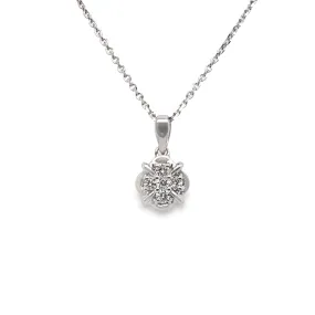 10K White Gold Lab Created Diamond Pendant