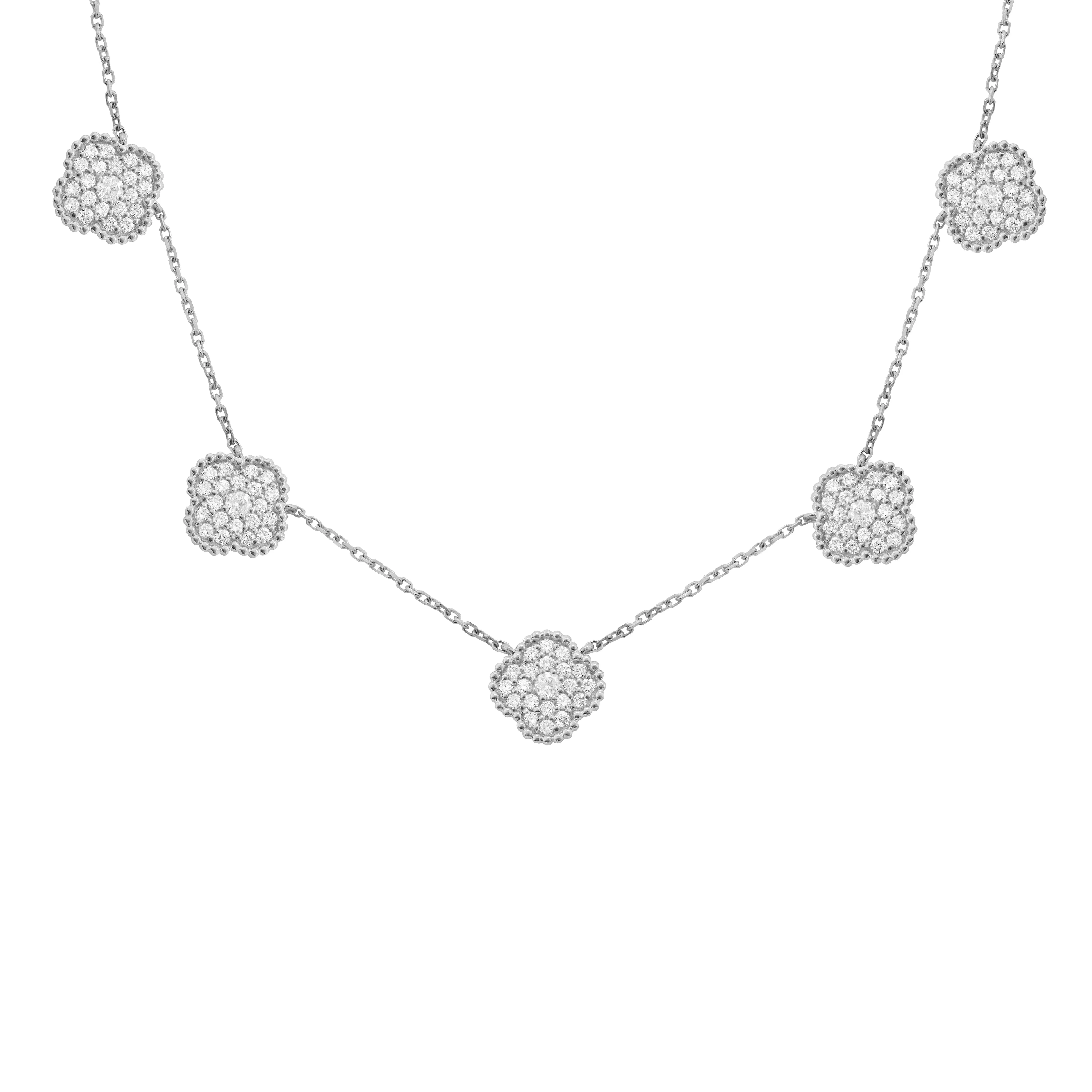 14K GOLD DIAMOND BIANCA CLOVER NECKLACE