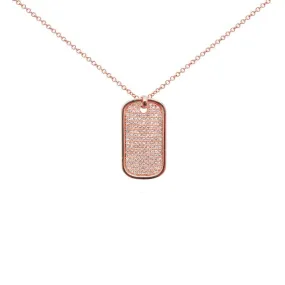 14K GOLD DIAMOND CORY DOG TAG NECKLACE