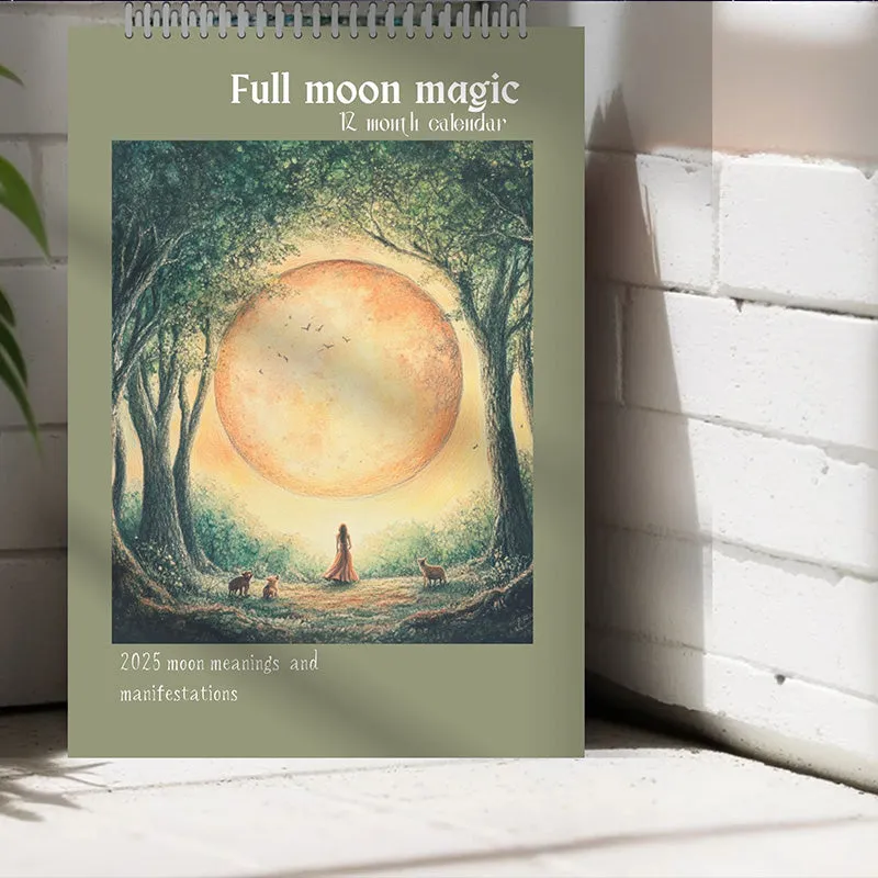 2025 Full moon magic manifestation wall calendar