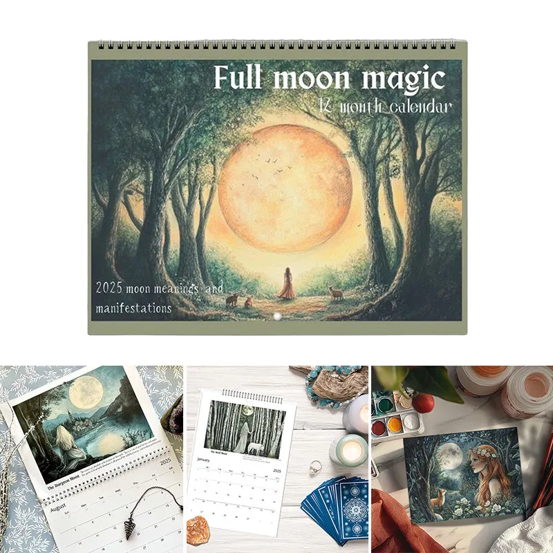 2025 Full moon magic manifestation wall calendar