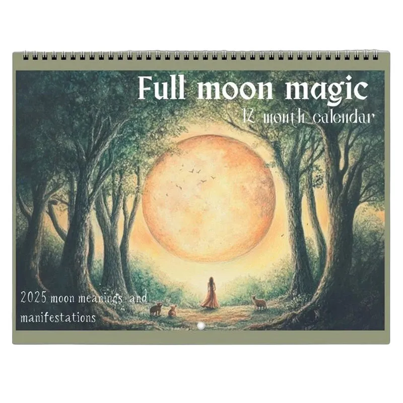 2025 Full moon magic manifestation wall calendar