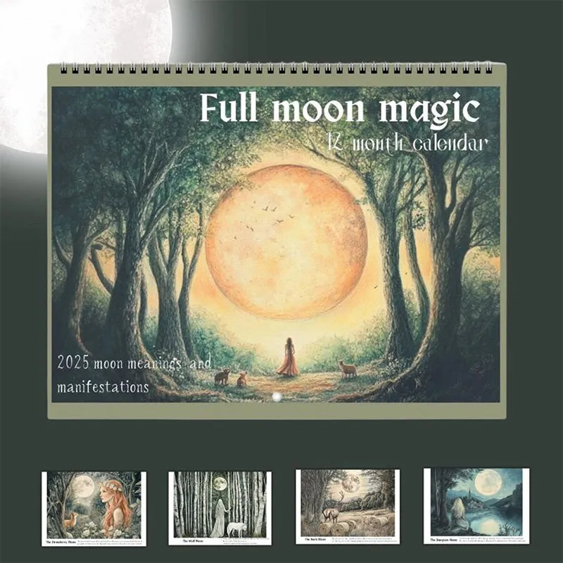 2025 Full moon magic manifestation wall calendar