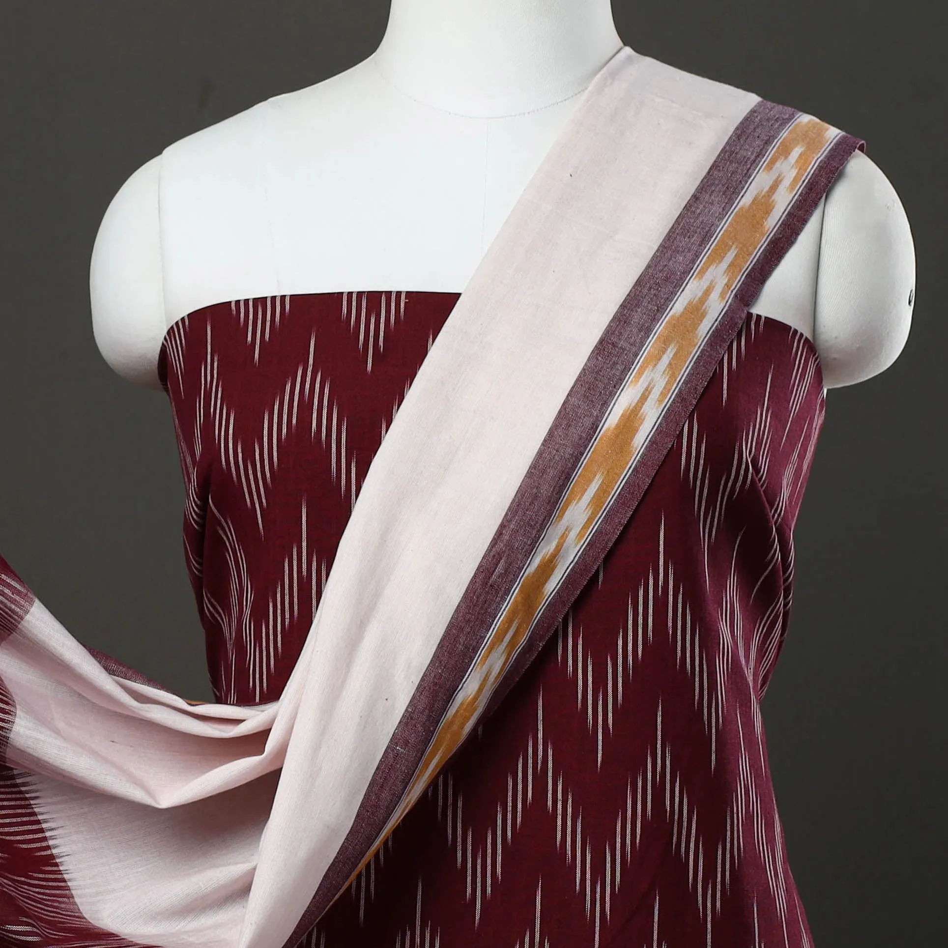 3pc Cotton Handloom Pochampally Ikat Dress Material 19