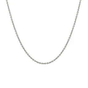 9K White Gold Polished 58cm Adjustable Cable Chain