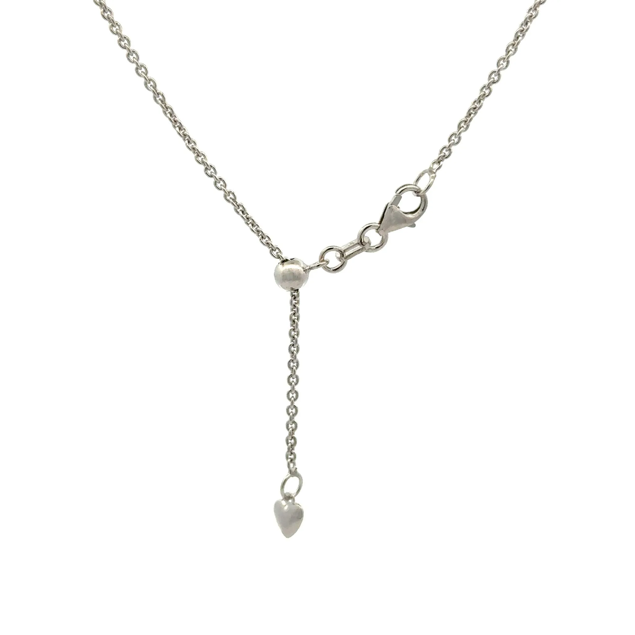 9K White Gold Polished 58cm Adjustable Cable Chain