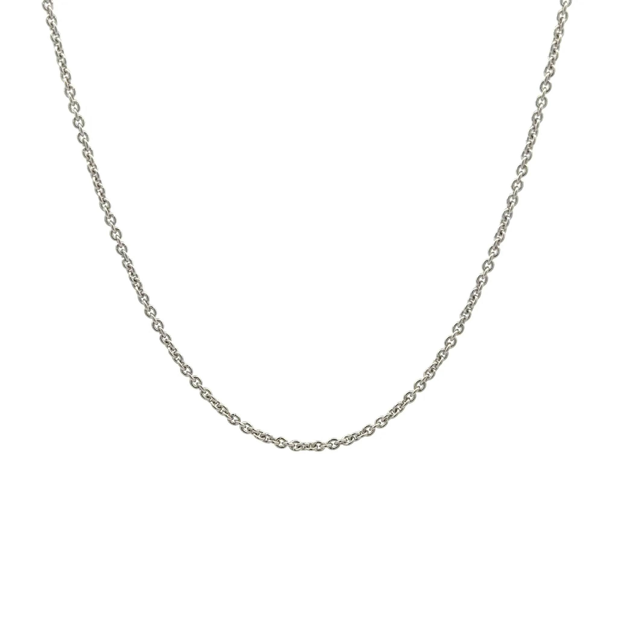 9K White Gold Polished 58cm Adjustable Cable Chain