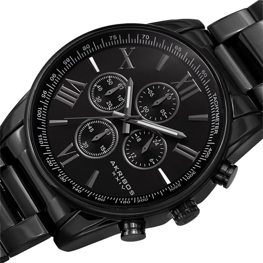 Akribos Xxiv Chronograph Quartz Black Dial Men's Watch AK1072BK