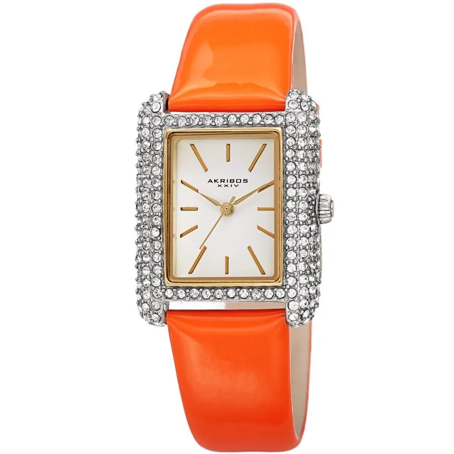 Akribos Xxiv Quartz Crystal White Dial Ladies Watch AK1068OR