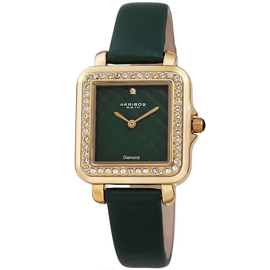 Akribos Xxiv Quartz Diamond Green Dial Ladies Watch AK1106GN