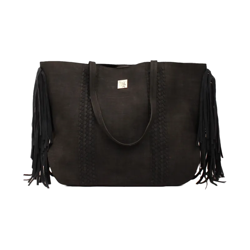 Angel Ranch Ladies Black Fringe Shoulder Handbag Purse DHB1036B