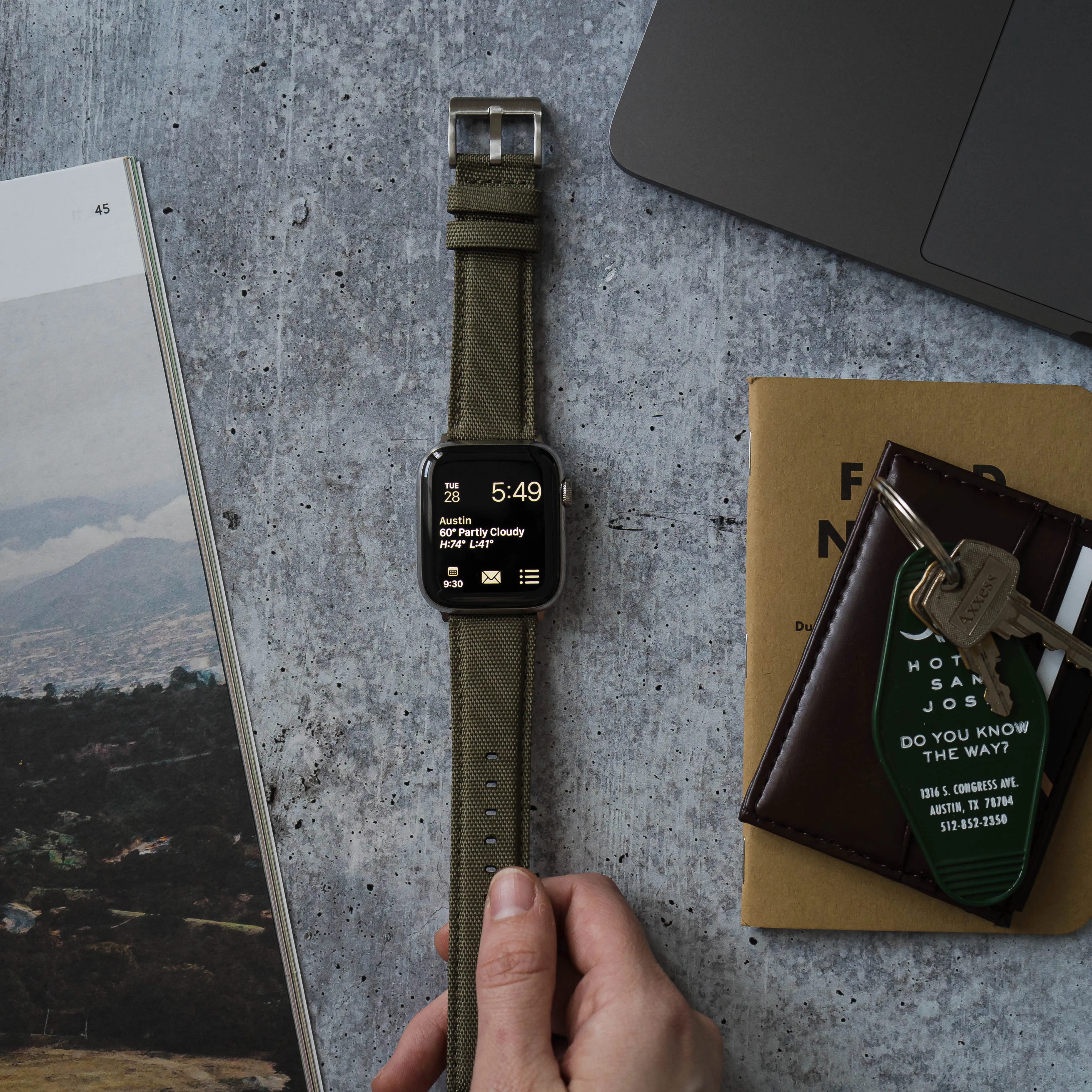 Apple Watch Army Green Sailcloth Watch Band