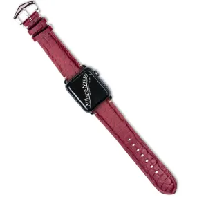 Apple Watch Leather Band ™  Burgundy Alligator Millennium Minimal Stitches Watch Strap