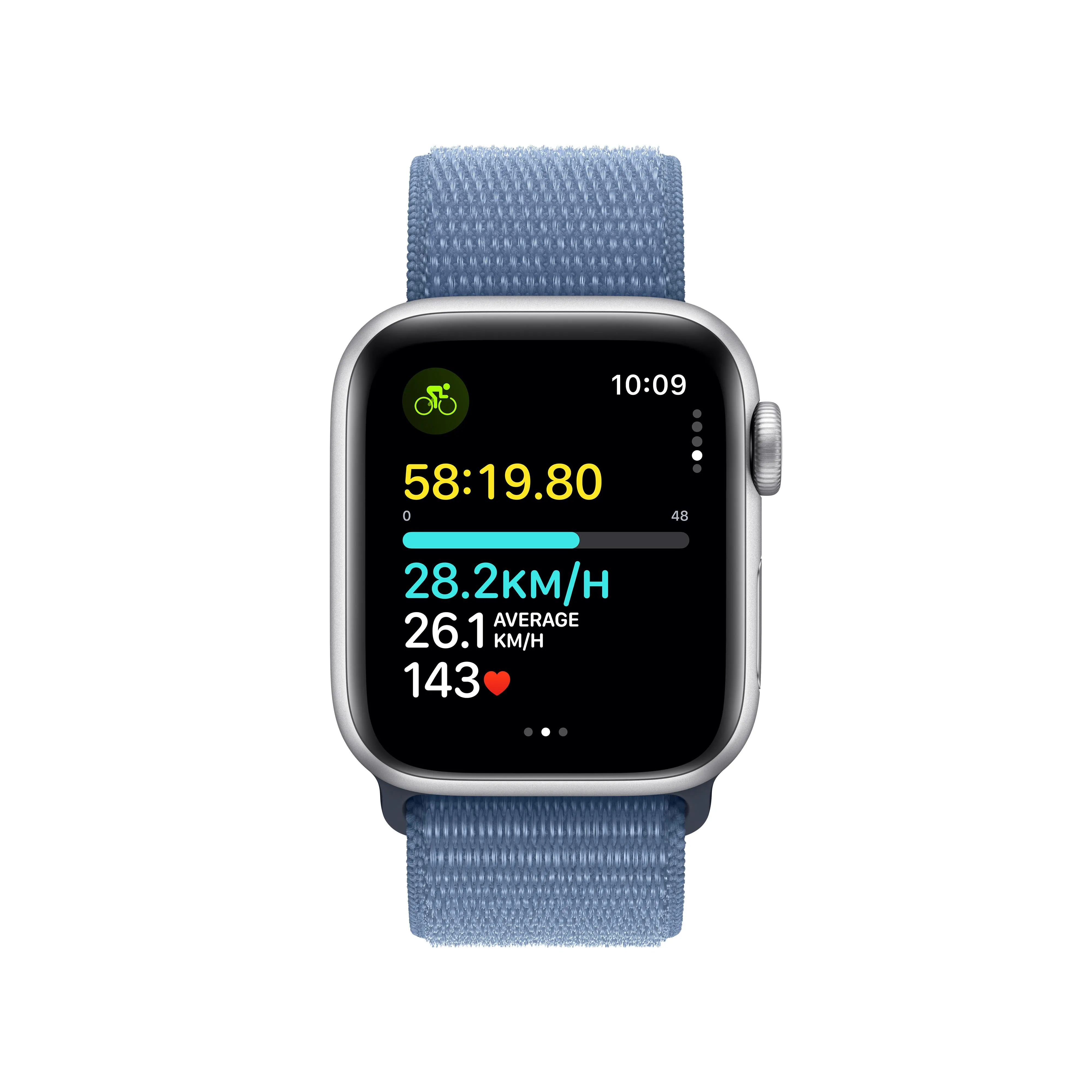 Apple Watch SE GPS 40mm Silver Aluminium Case with Winter Blue Sport Loop