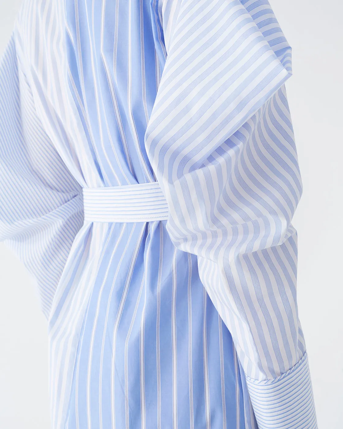 Arlo Dress Cotton Pinstripe Blue