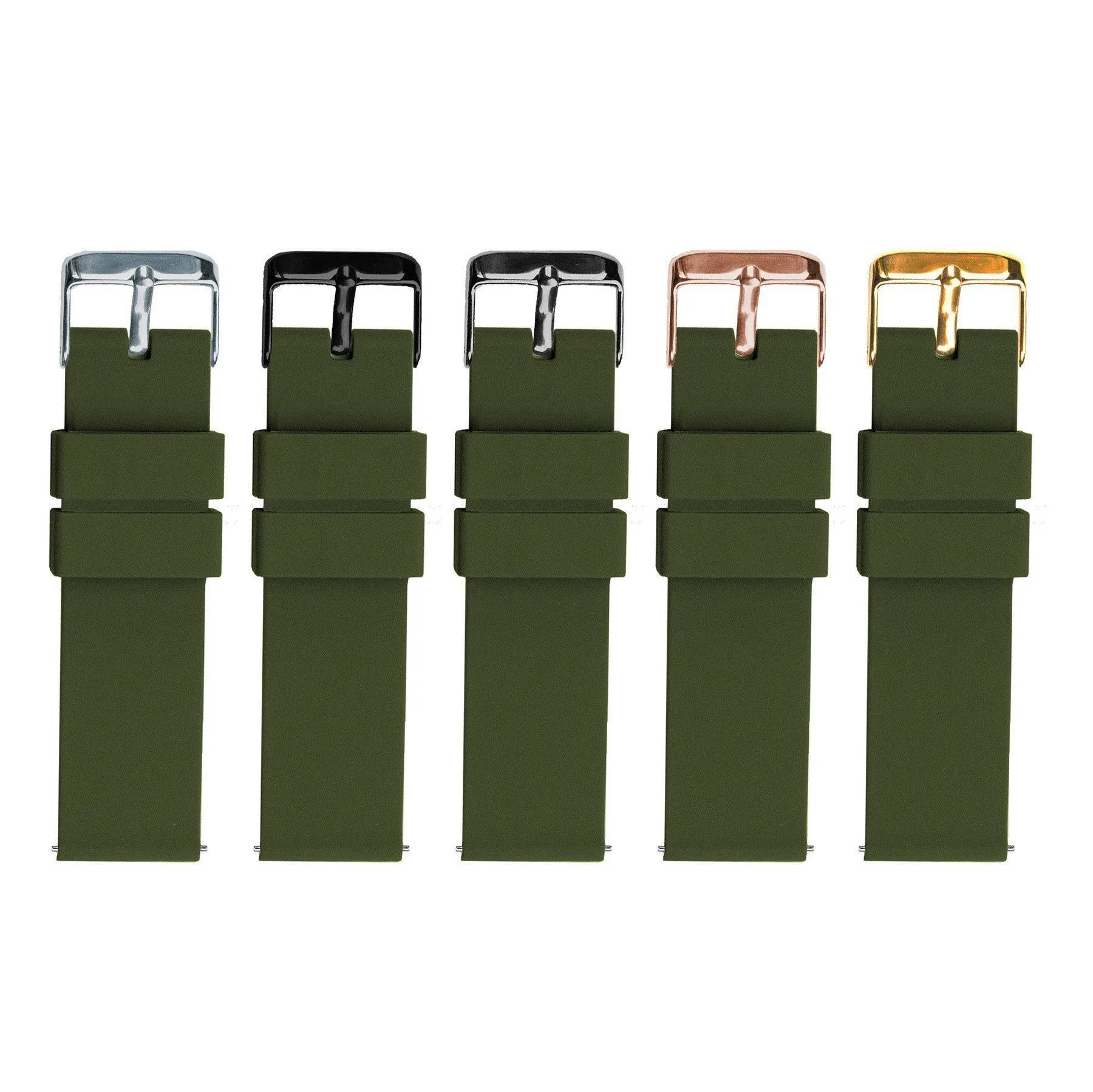 Army Green Silicone Rubber Quick Release Watch Band