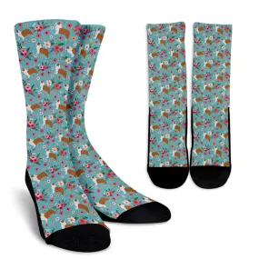 Australian Shepherd Flower Socks