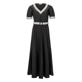 Belted Summer Dress - Black