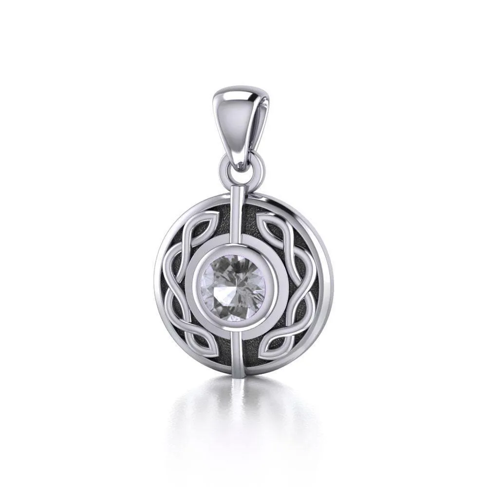 Beyond a limitless possibility ~ Sterling Silver Celtic Knotwork Pendant Jewelry with Gemstone TP1176