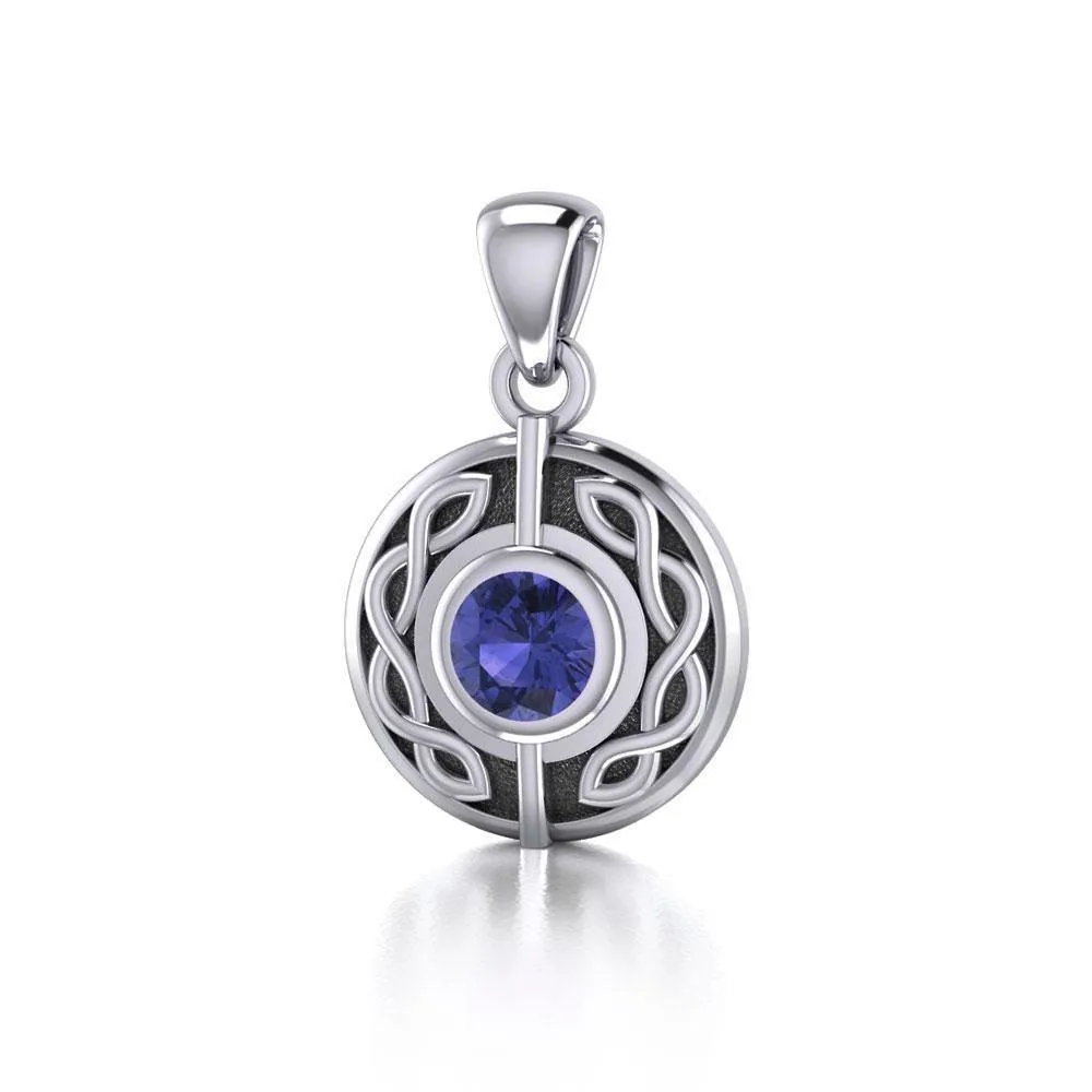 Beyond a limitless possibility ~ Sterling Silver Celtic Knotwork Pendant Jewelry with Gemstone TP1176