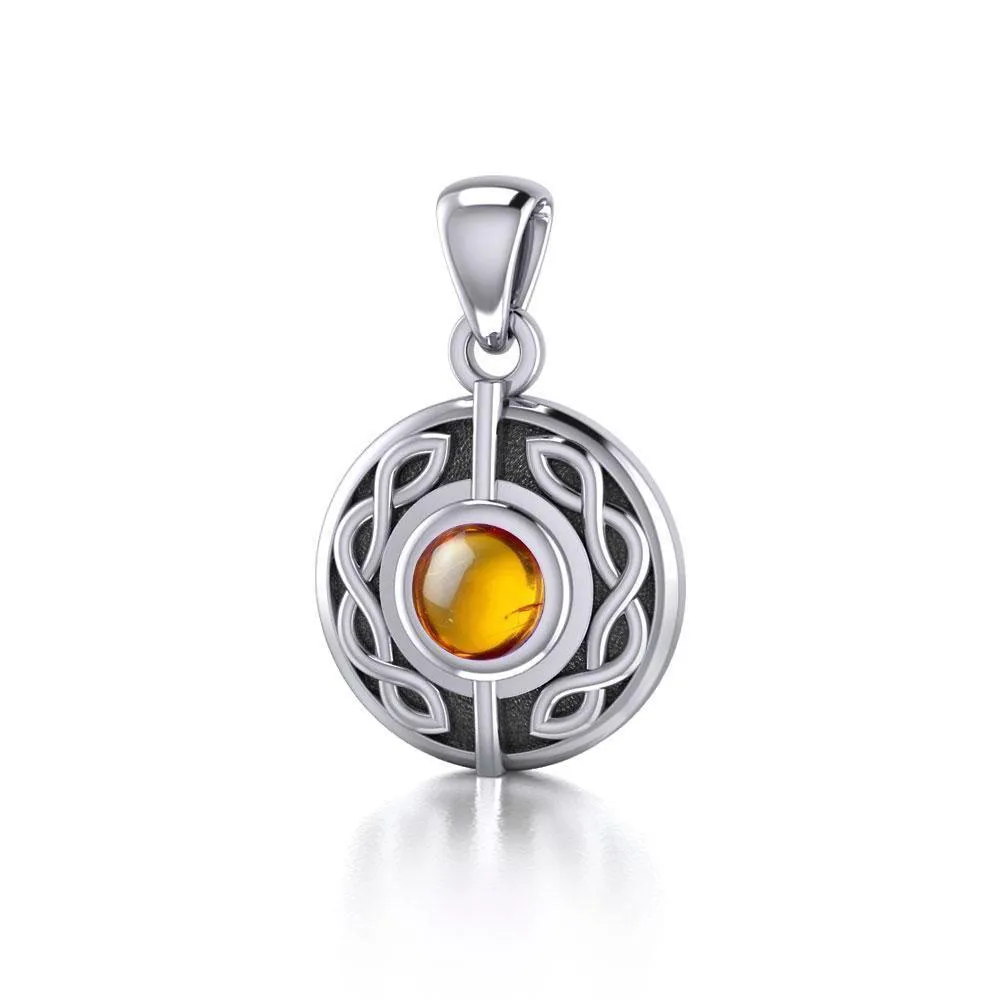 Beyond a limitless possibility ~ Sterling Silver Celtic Knotwork Pendant Jewelry with Gemstone TP1176