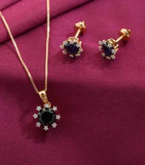 Black stud pendant set