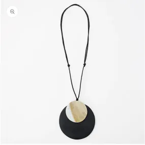 Black Whitney Pendant Necklace: Sylca