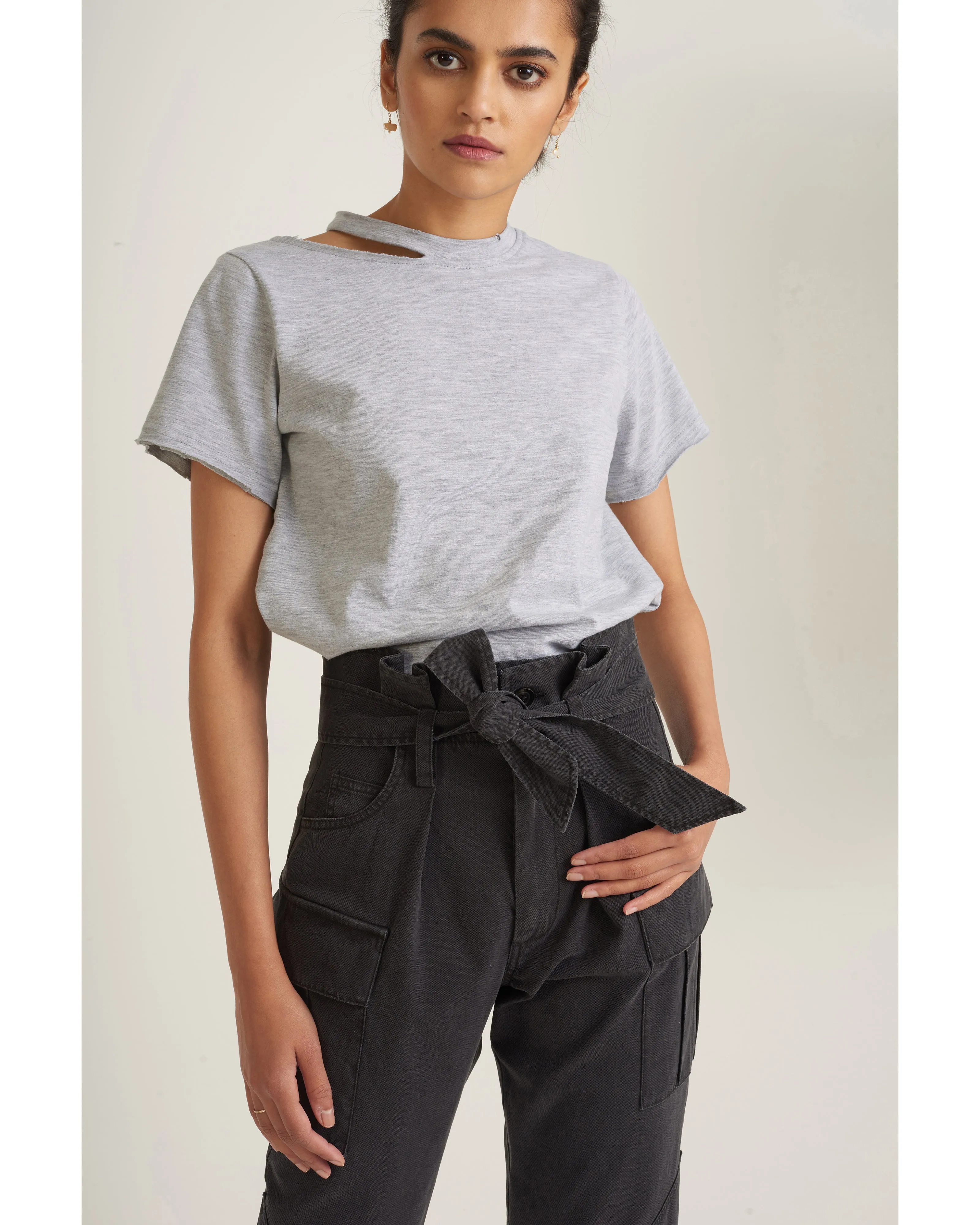 Bryn Paper Bag Vintage Washed Pant in Washed Black