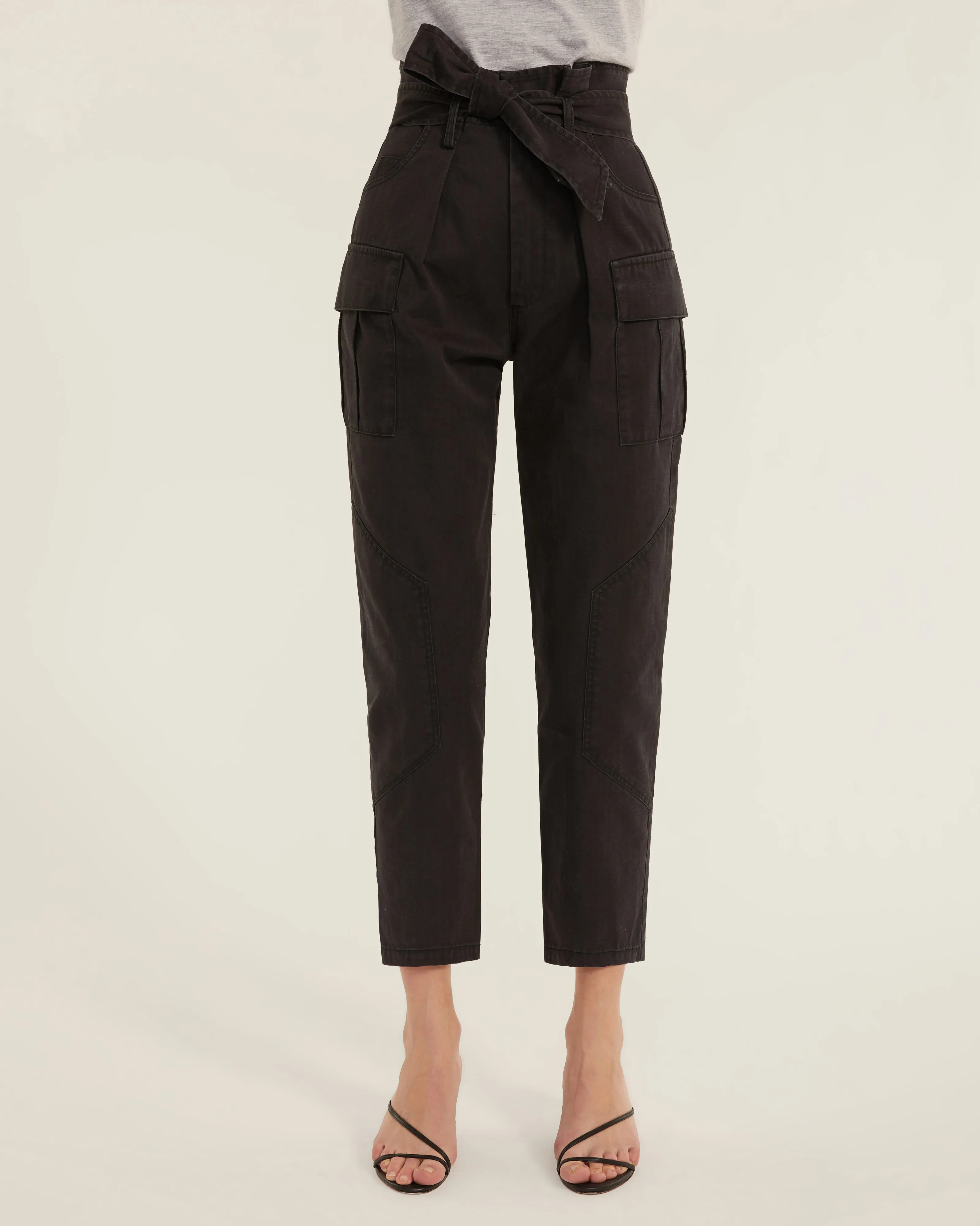 Bryn Paper Bag Vintage Washed Pant in Washed Black