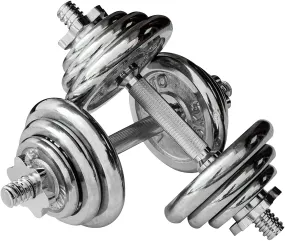 Chrome Dumbell Set 10KG Adjustable  