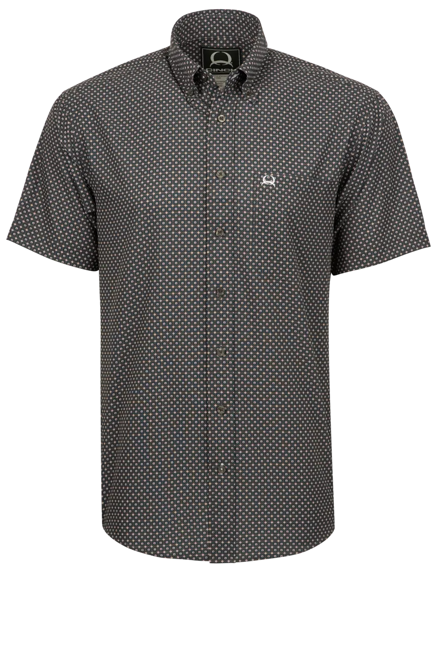 Cinch Arena Flex Button-Front Shirt - Dotted Charcoal