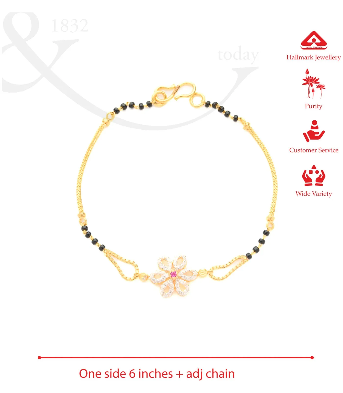 Classic Floral Mangalsutra Bracelet