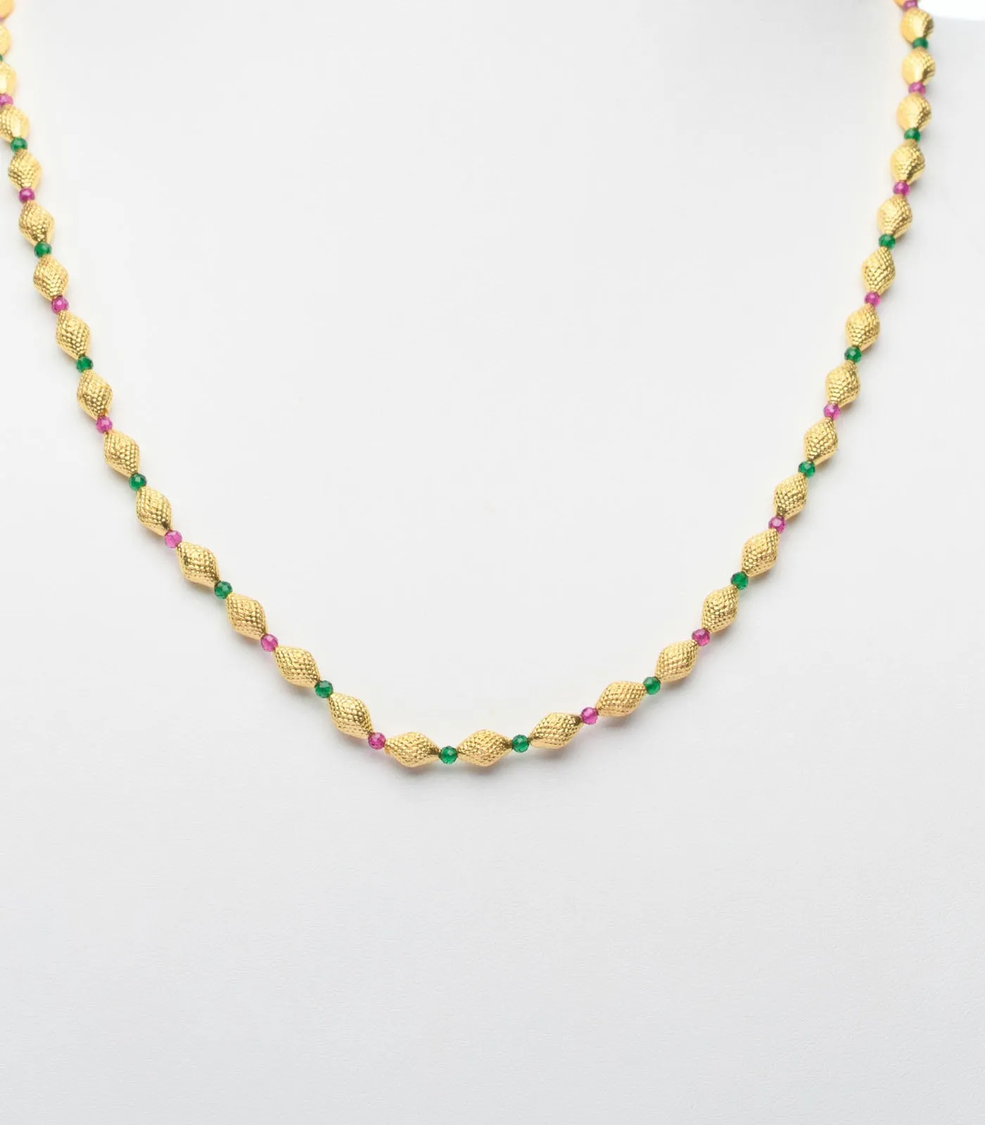 Conical Bead Single Layered Gold Necklace