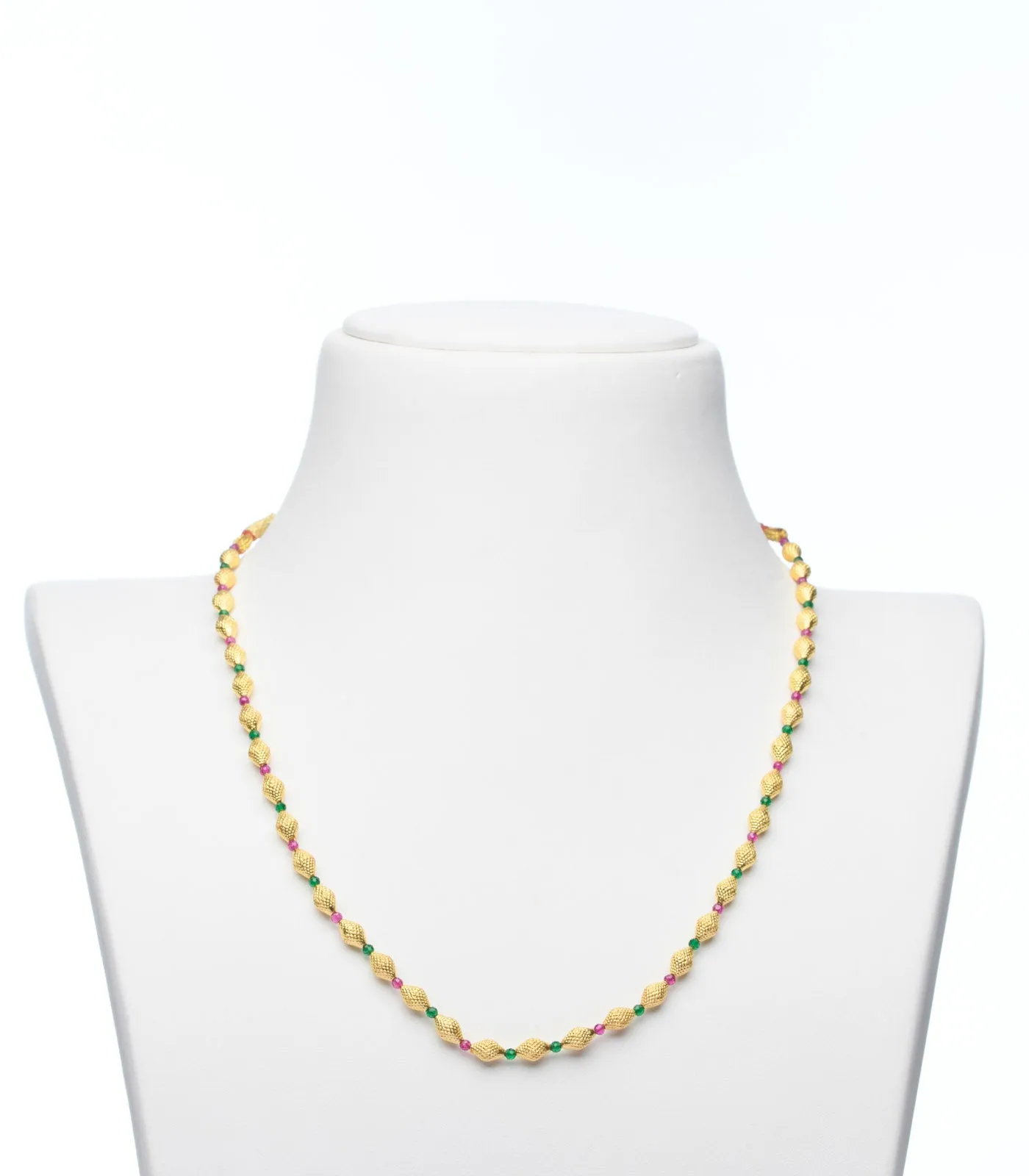 Conical Bead Single Layered Gold Necklace