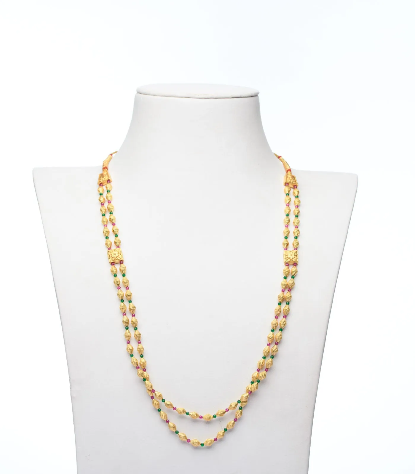 Conical Beads Dual Color Beads Necklace