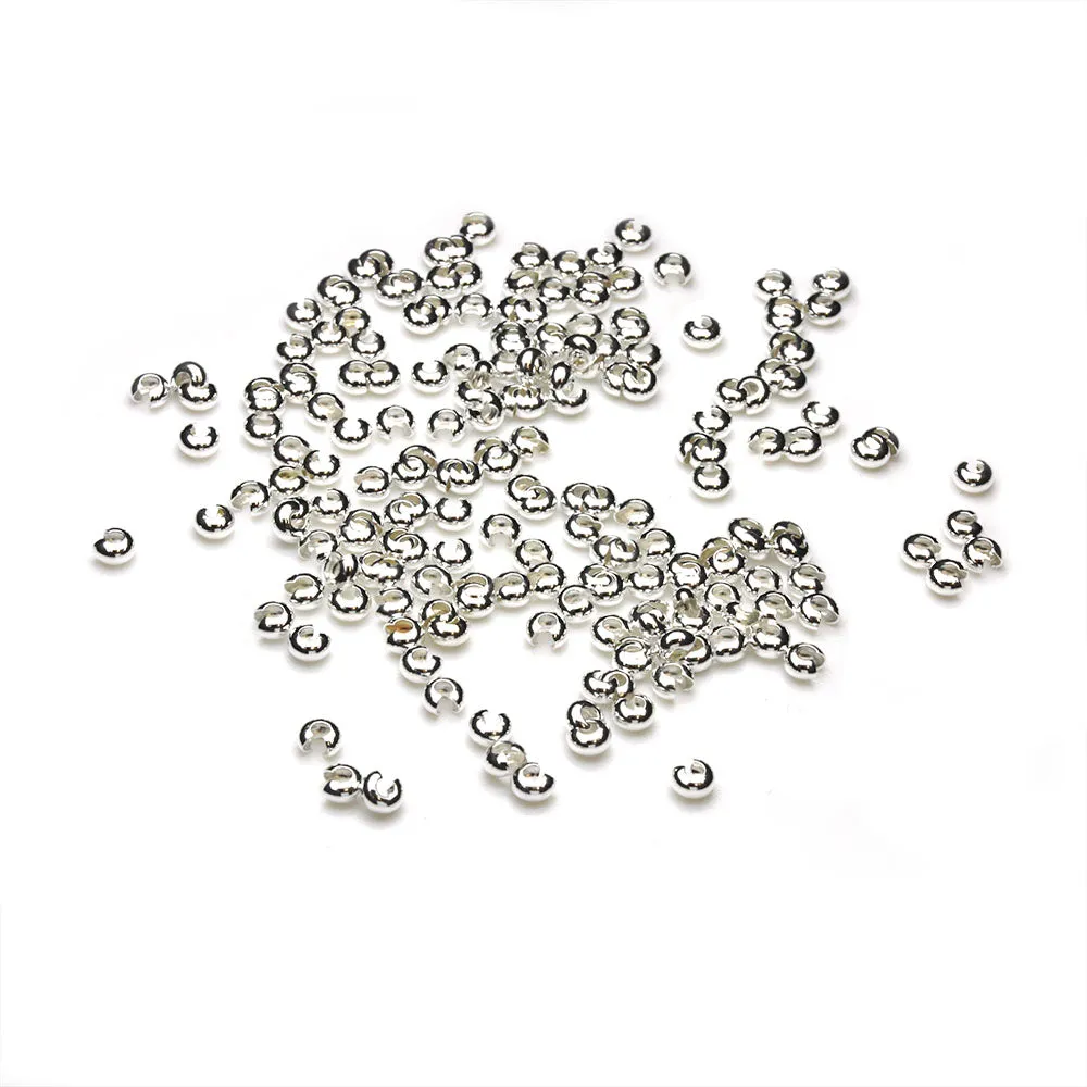 Crimp Cover Silver Plated 3mm-Pack of 200