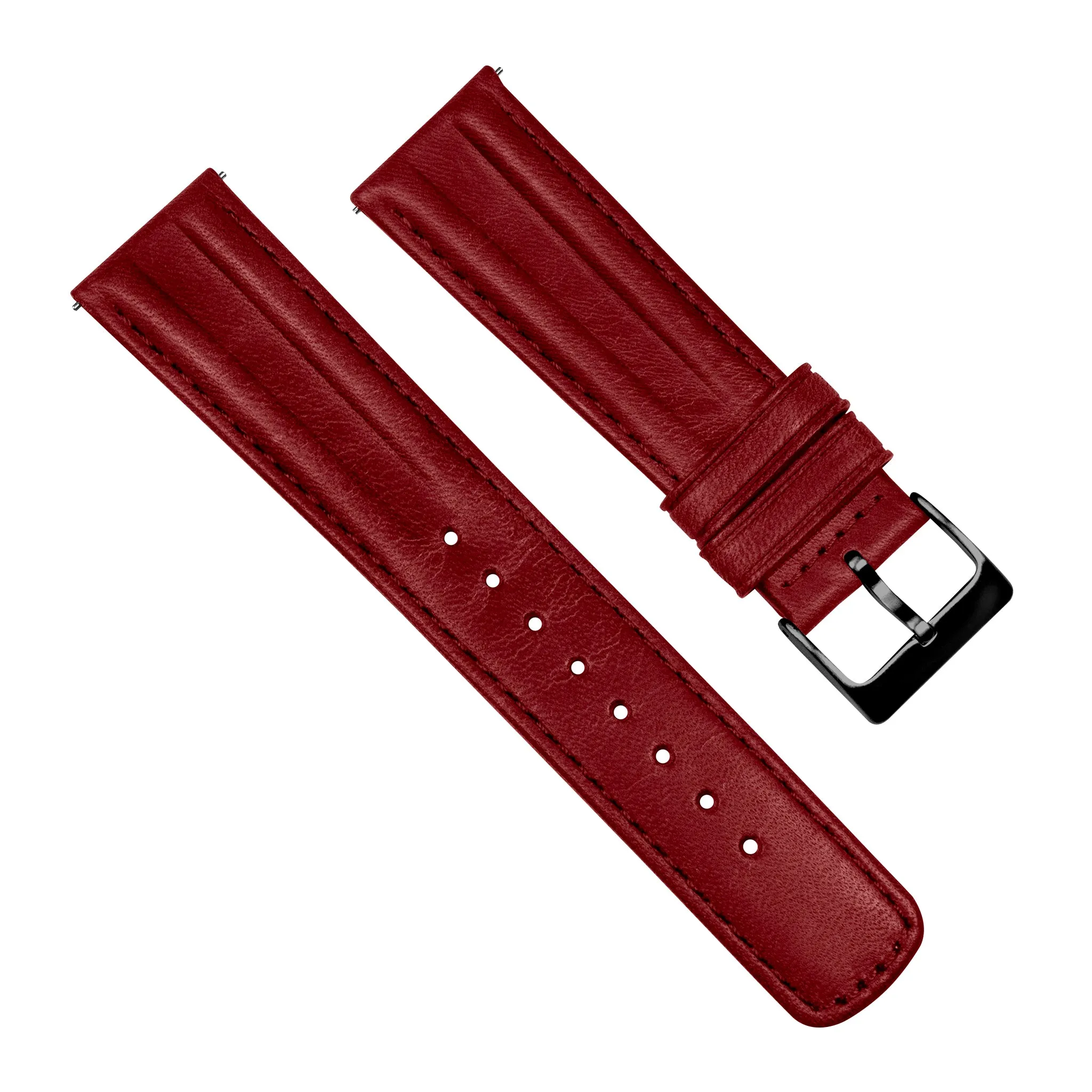 Crimson Red Classic Horween Leather Watch Band