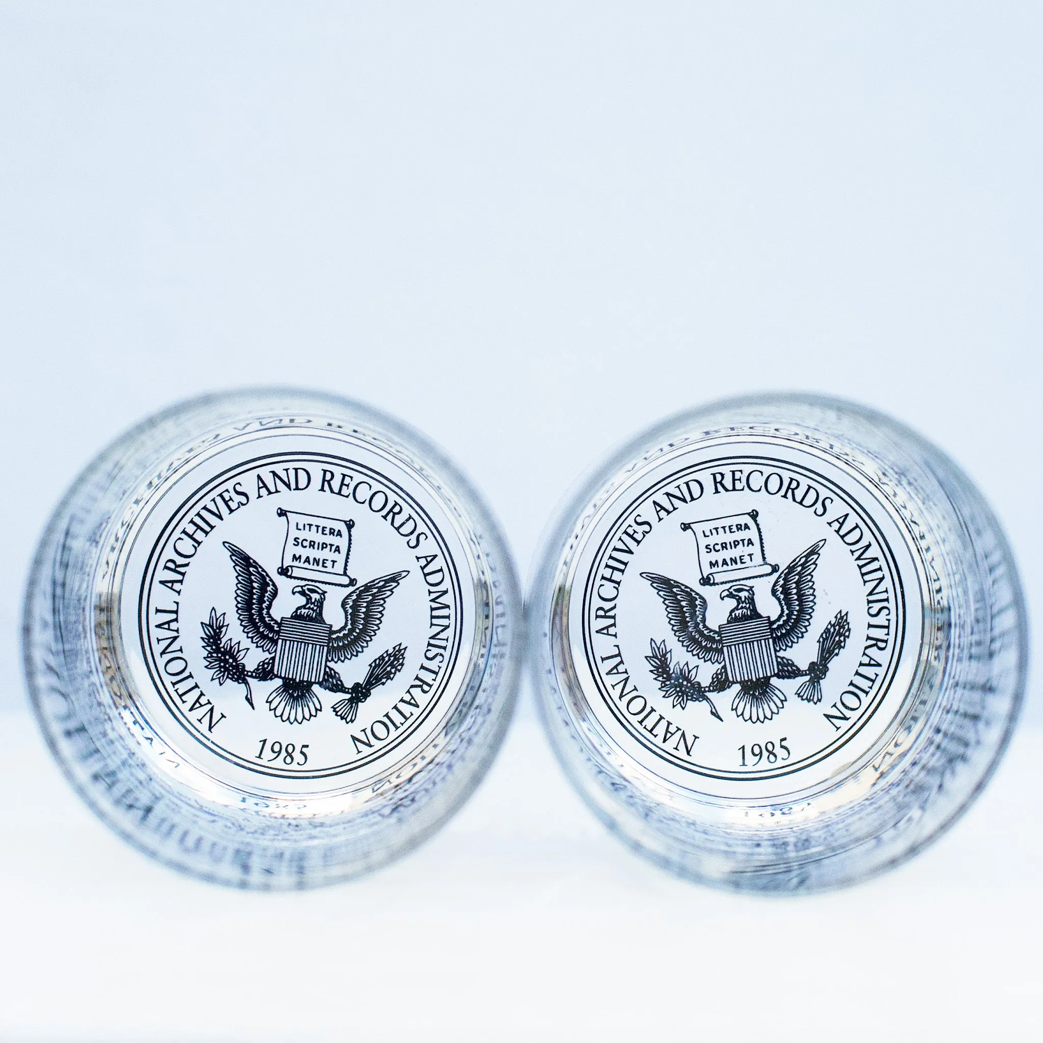 Declaration of Independence and U.S. Constitution Rocks Glass Set