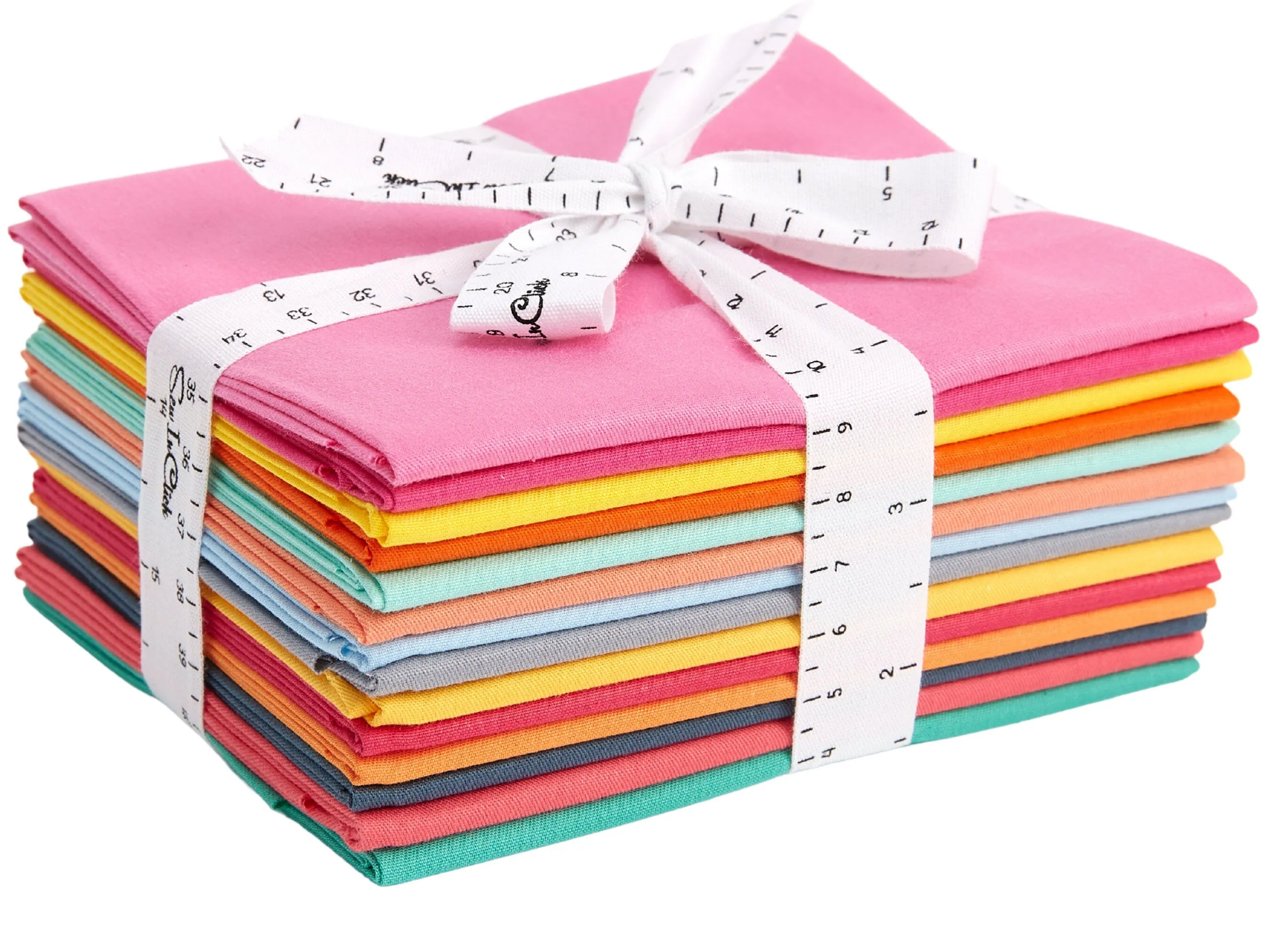 Fat Quarter Bundle -100% Cotton | Pure Solids | Retro Bright l Mix - 14 Colors | Quilting & Crafting Soft Fabric | Special Gift