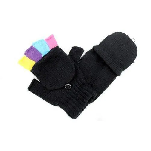 Finger Pop Top Mitten-Black