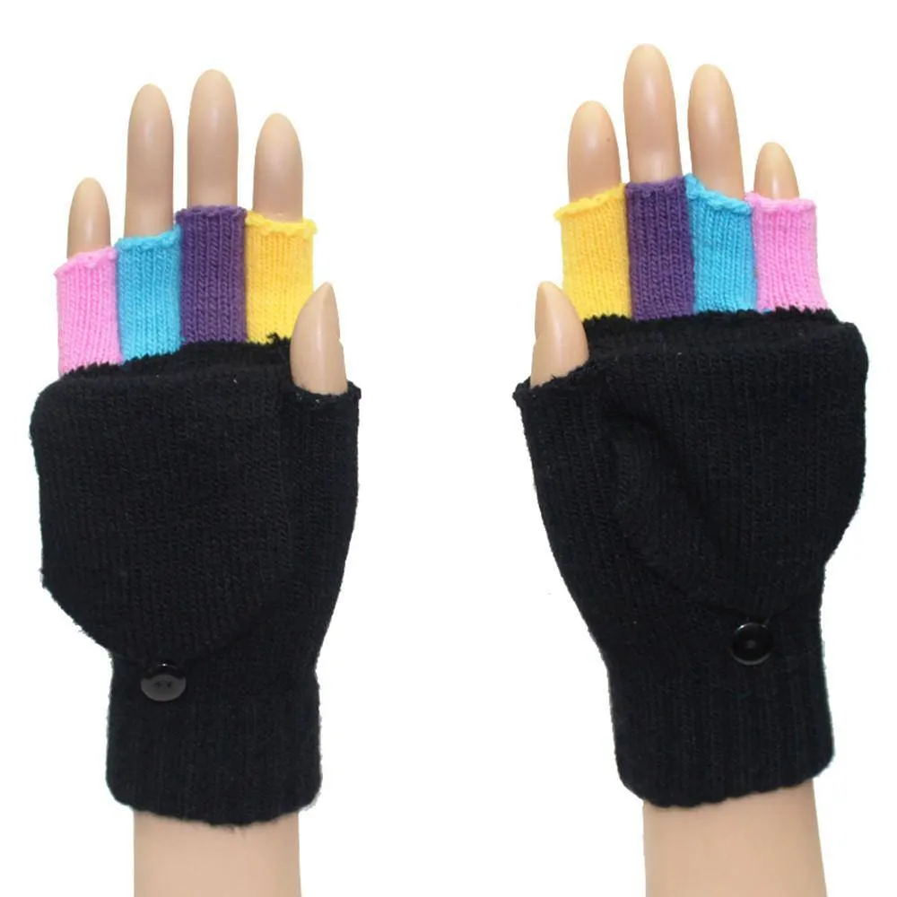 Finger Pop Top Mitten-Black