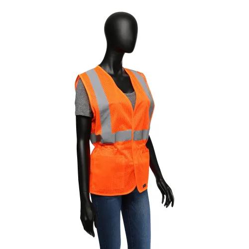 Fitted Safety Vest, West Chester 47208, Hi-Viz Ladies, Lime/Orange, Class 2