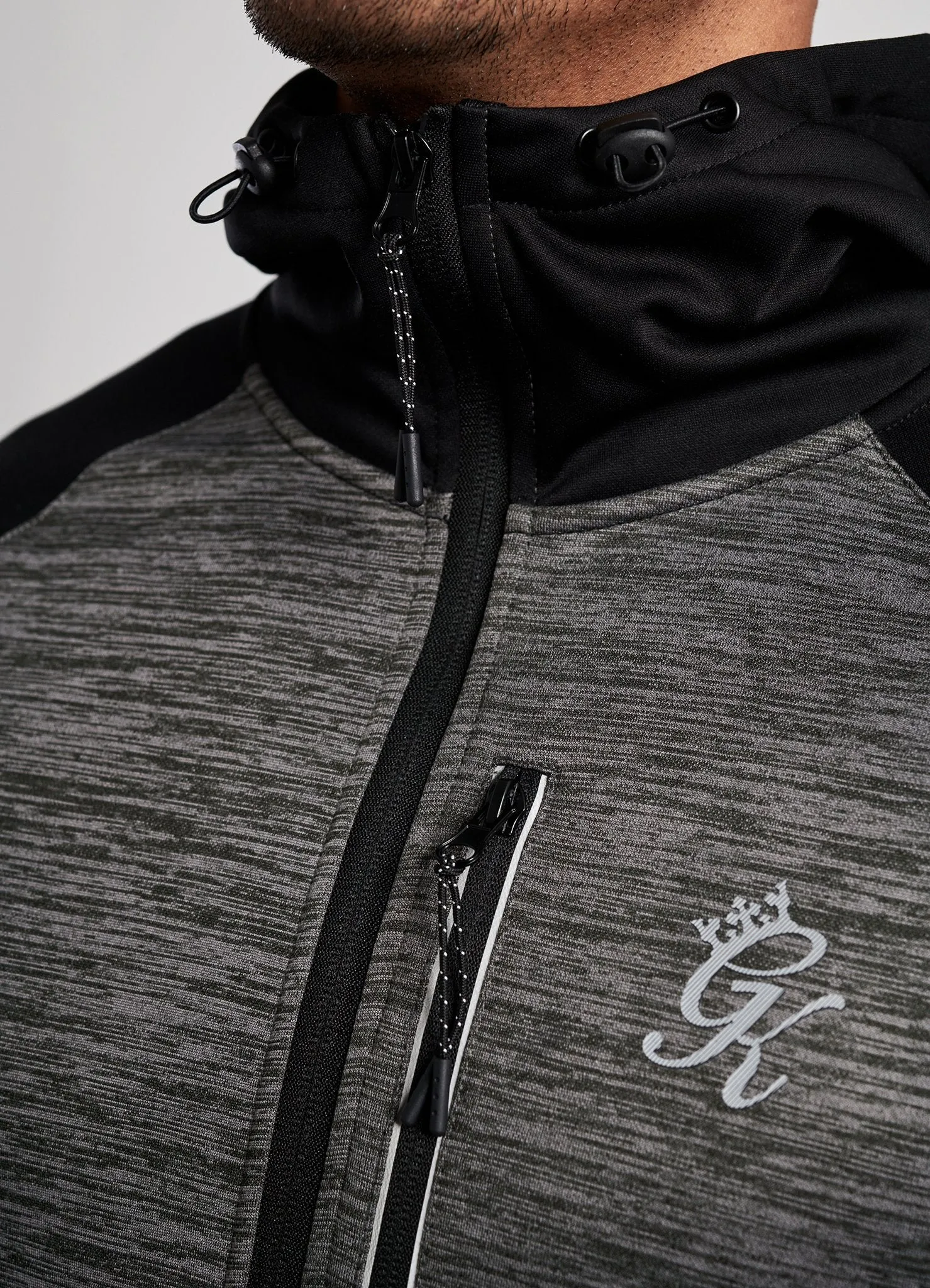 GK Olympus Full Zip Hoodie - Black/Charcoal Marl