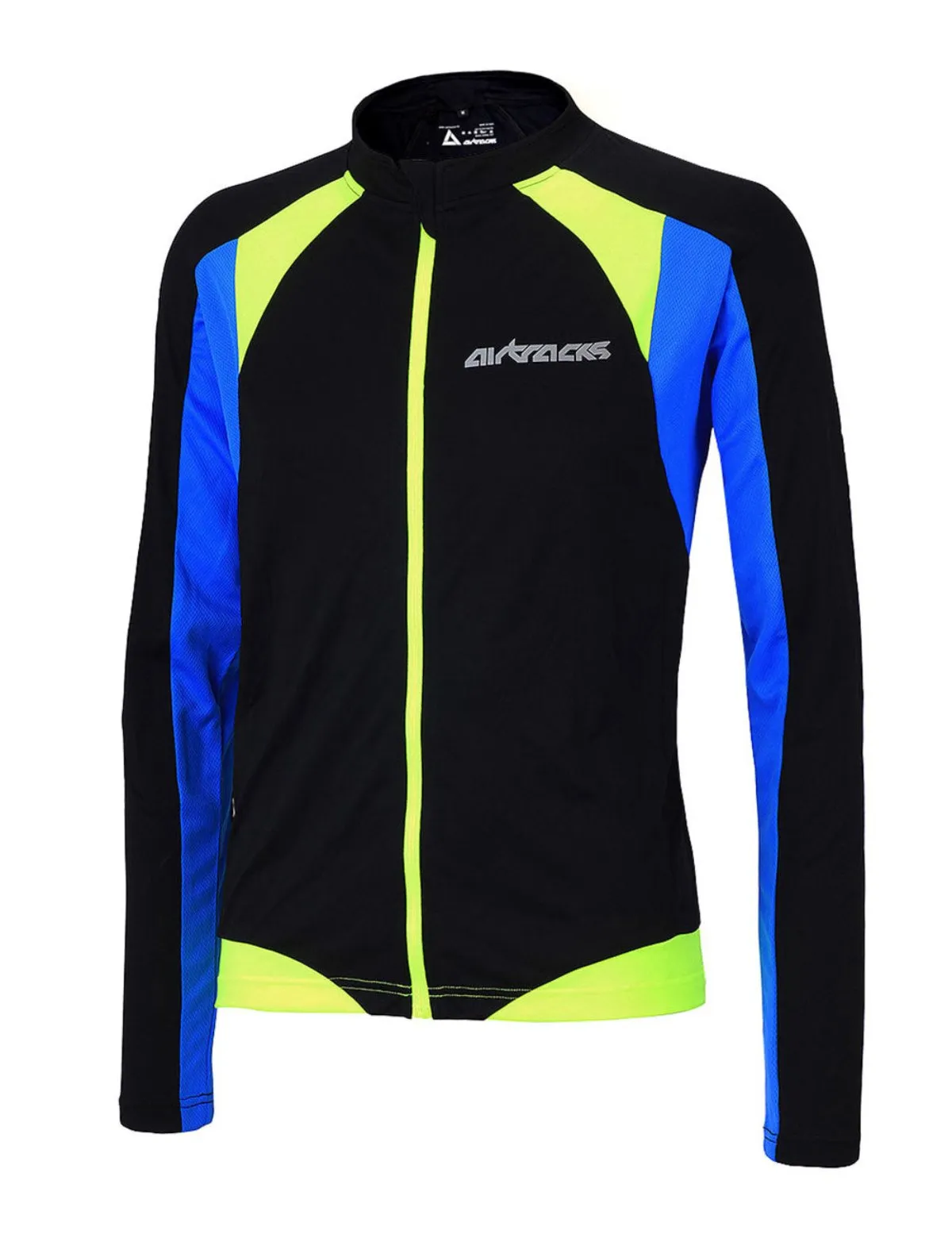 Herren Fahrradtrikot Langarm Pro T Schwarz-Neon