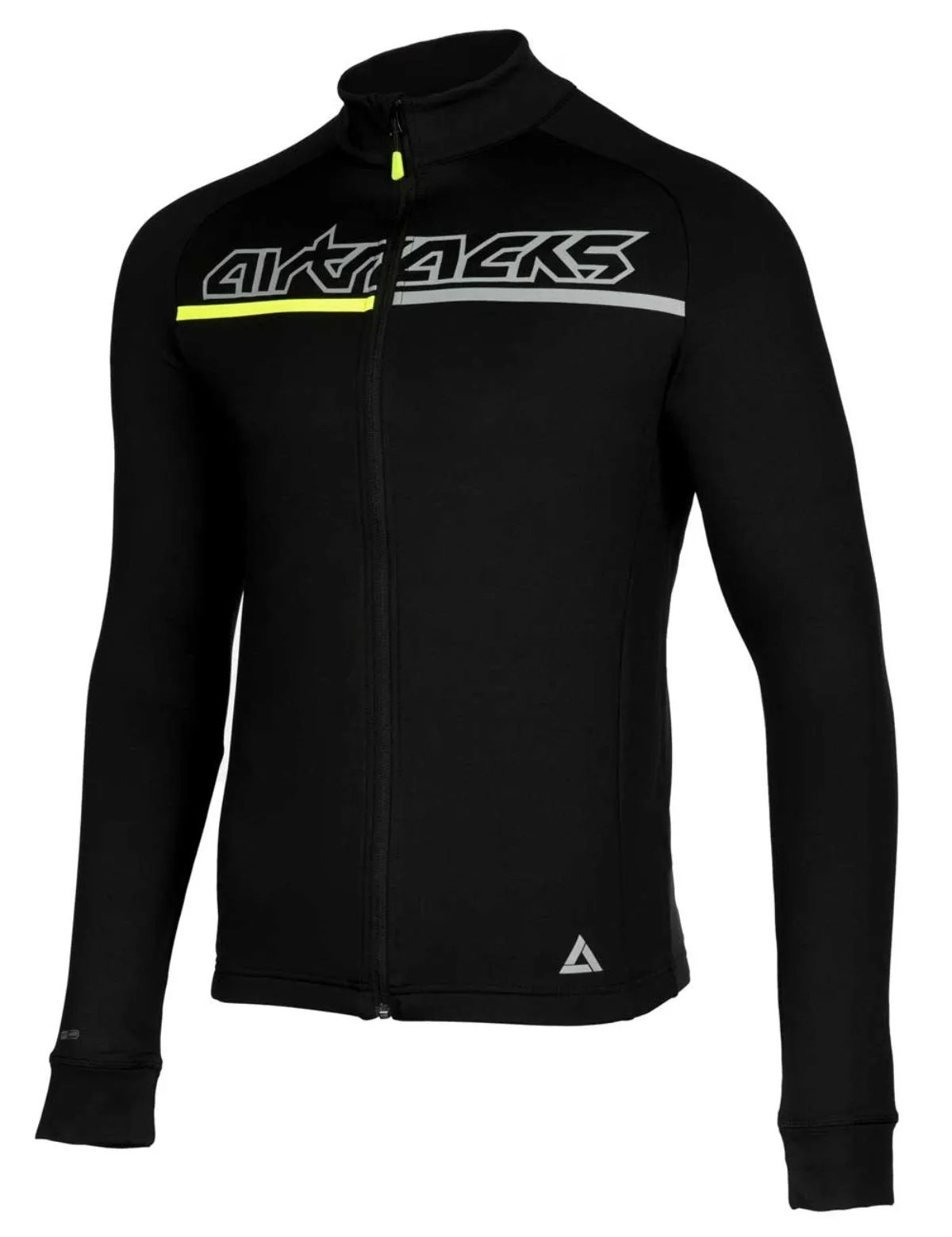 Herren Thermo Fahrradtrikot Langarm Pro Team Schwarz-Neon