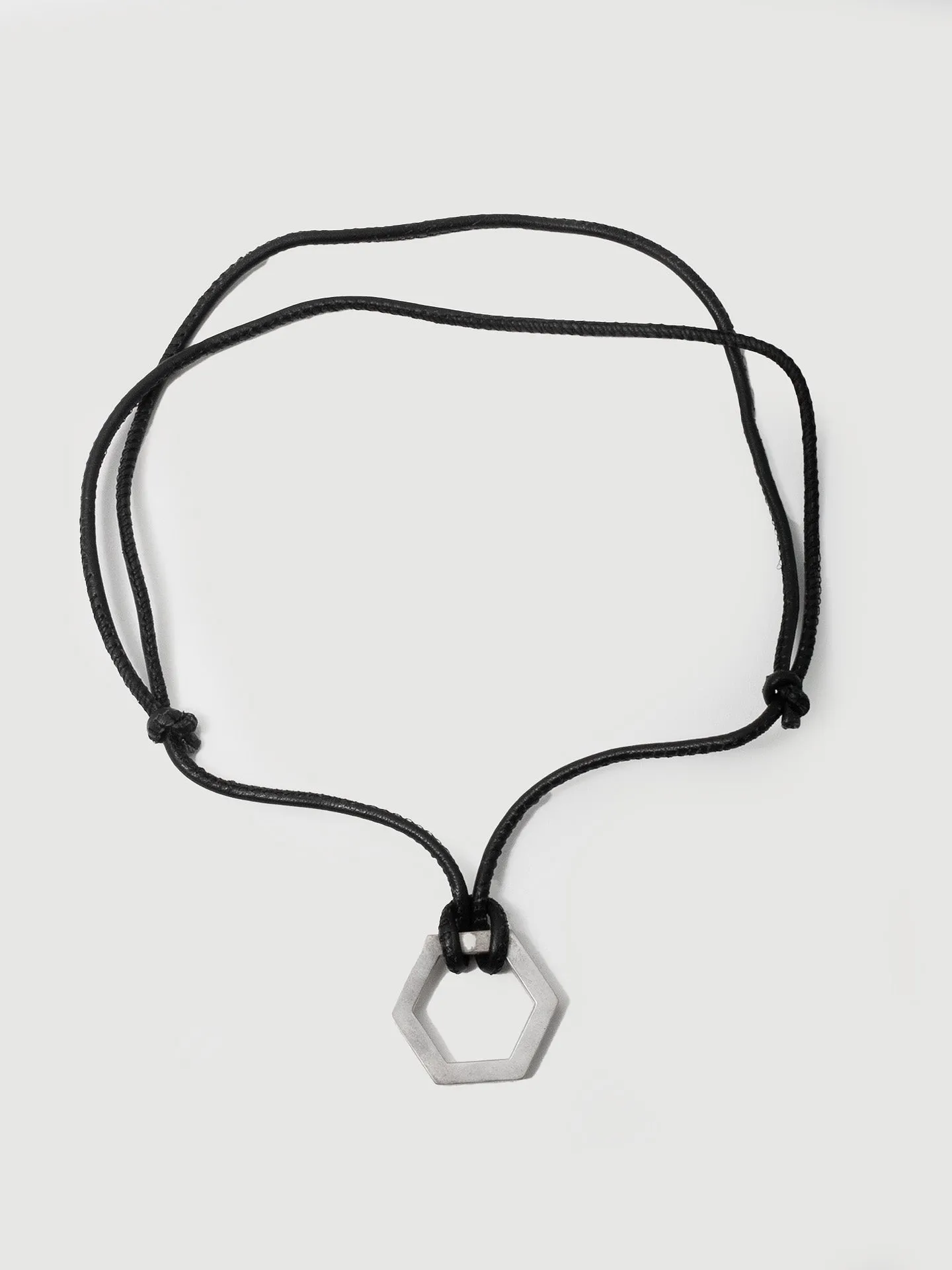 Hex Leather Adjustable Cord Necklace - Archival Collection