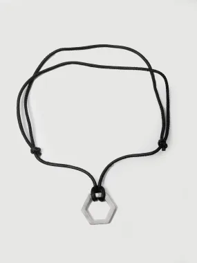 Hex Leather Adjustable Cord Necklace - Archival Collection