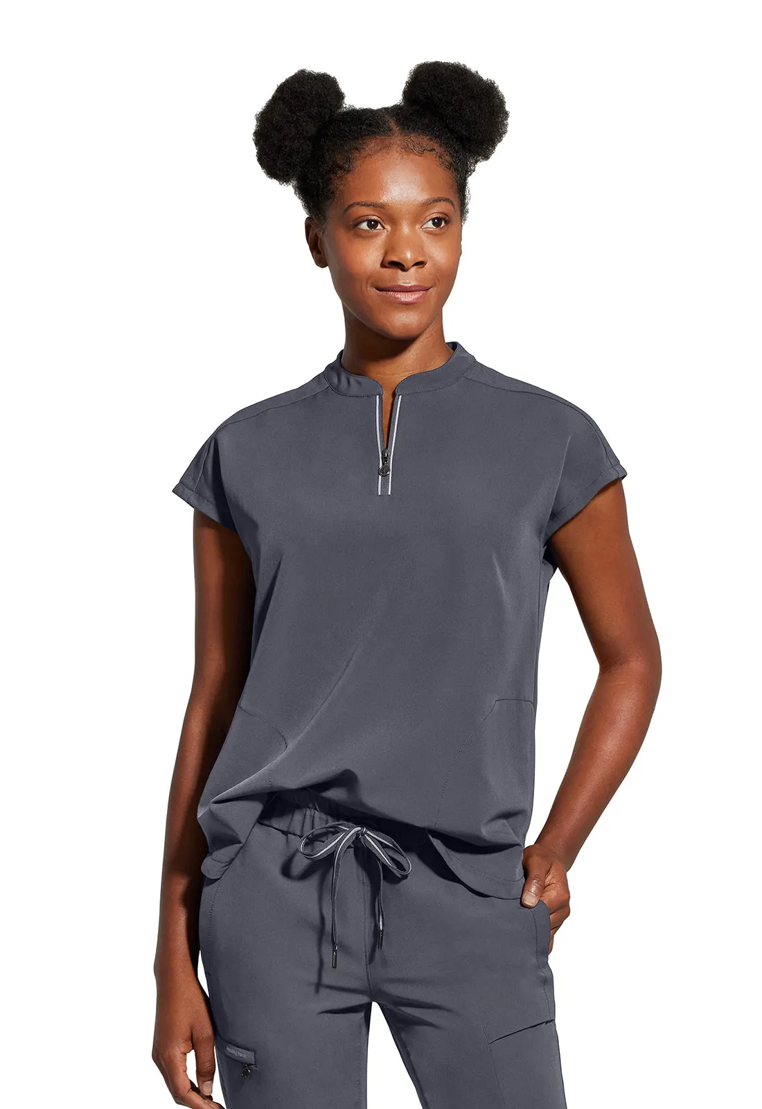 HH 360 - Women's Sandy Zip Mandarin Collar Scrub Top