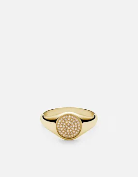 Horizon Signet Ring, Gold Vermeil/Sapphire